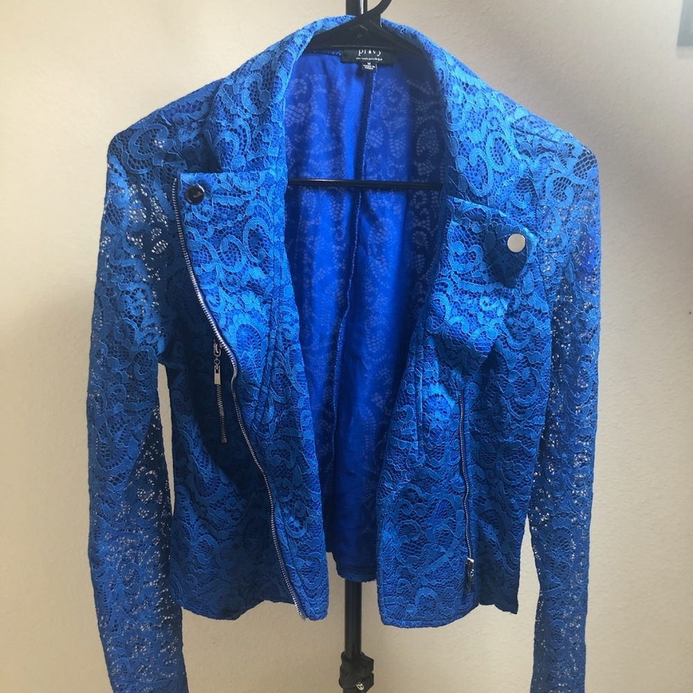 Blue lace blazer